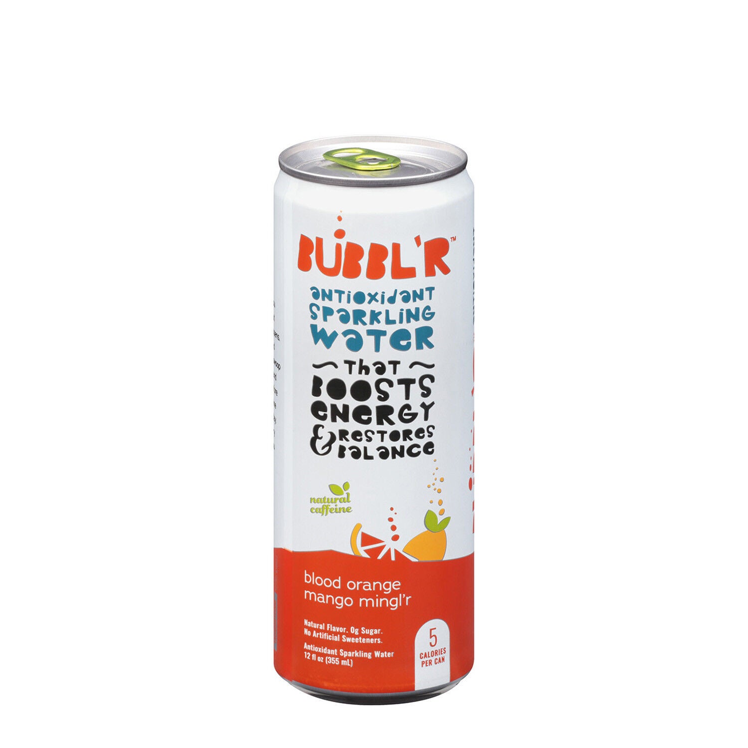 BUBBL’R® Antioxidant Sparkling Water, Blood Orange Mango Mingl'r - 12oz. (12 Cans)